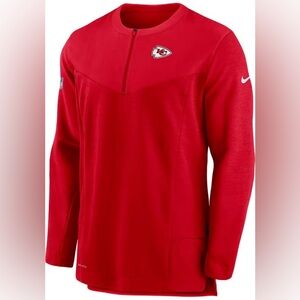 NIKE KANSAS CITY CHIEFS NFL MENS LONG SLEEVE QTR ZIP PULLOVER - Size Large